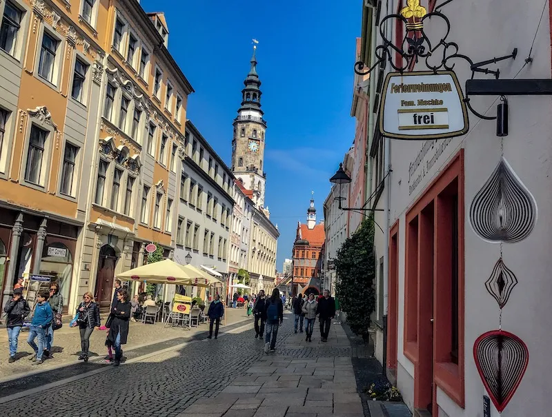Gorlitz town street among top attractions near Wrocław to explore.