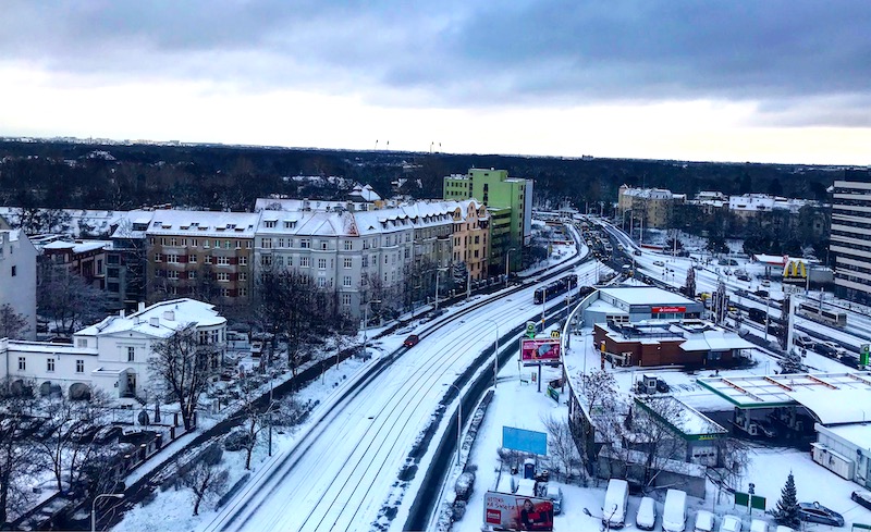 Aerial view of Wroclaw city from Kredka Dormitory