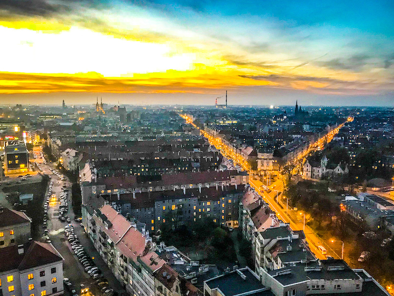 View of Wroclaw city from Kredka dormitory