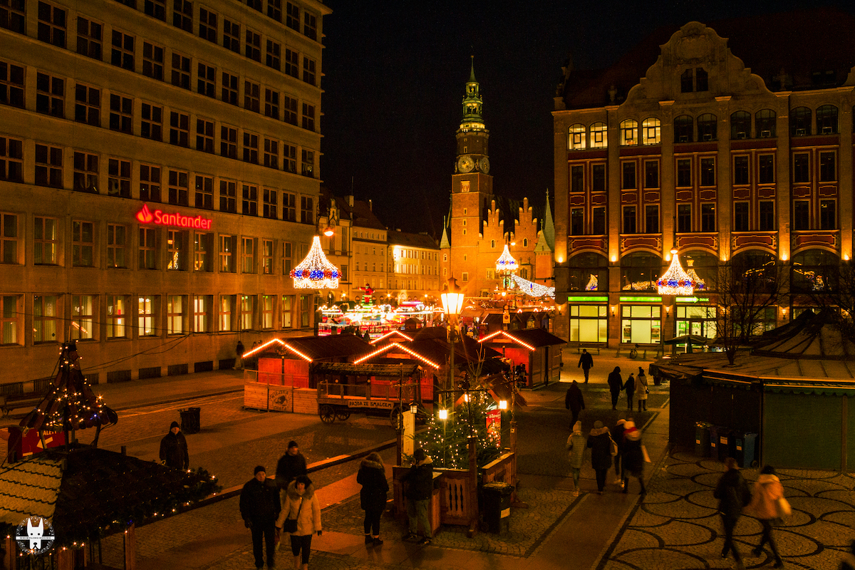 Christmas Tree in Wrocław Christmas Market Rynek