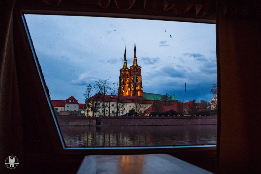 Window views during Wroclaw boat party