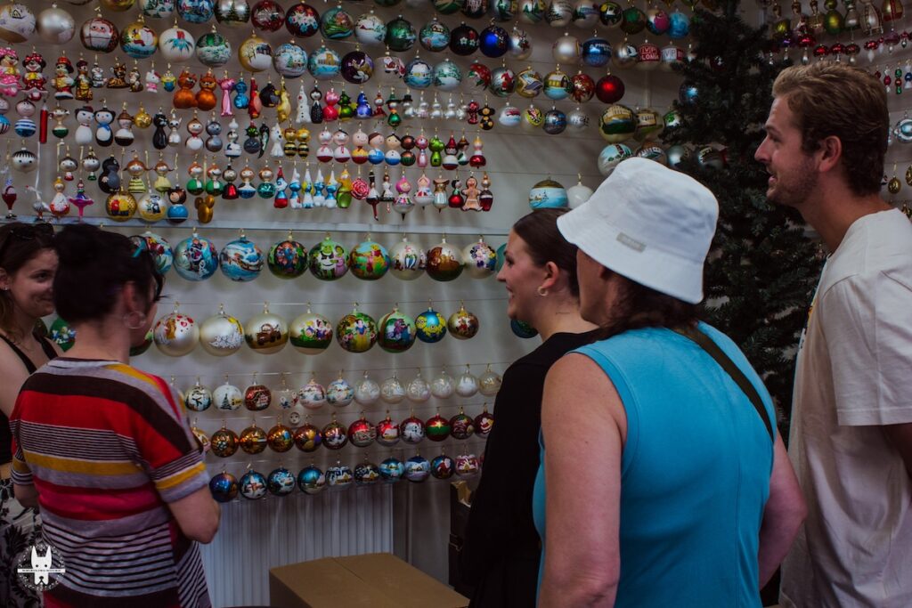 Amazed tourists at Krosnice Bombki Factory Day Tour Near Wroclaw