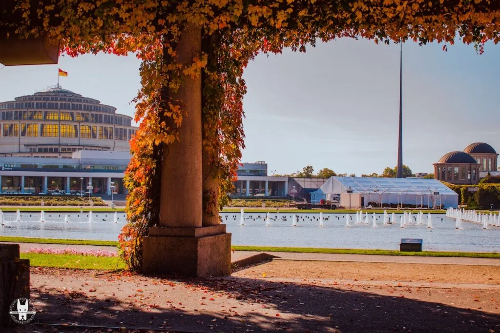 Centennial Hall views in Wroclaw during autumn