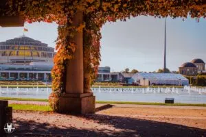 Centennial Hall views in Wroclaw during autumn
