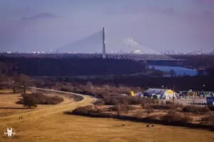 Most redzinski in Wrocław during spring
