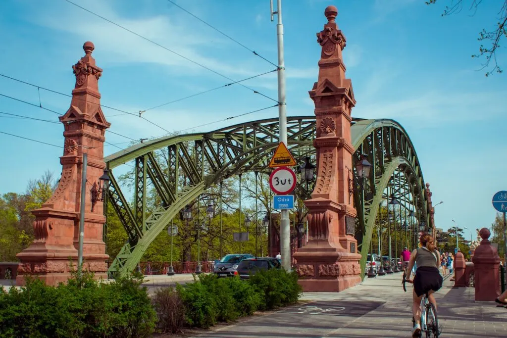Zoo bridge in Wroclaw on a bike tour