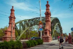 Zoo bridge in Wroclaw on a bike tour