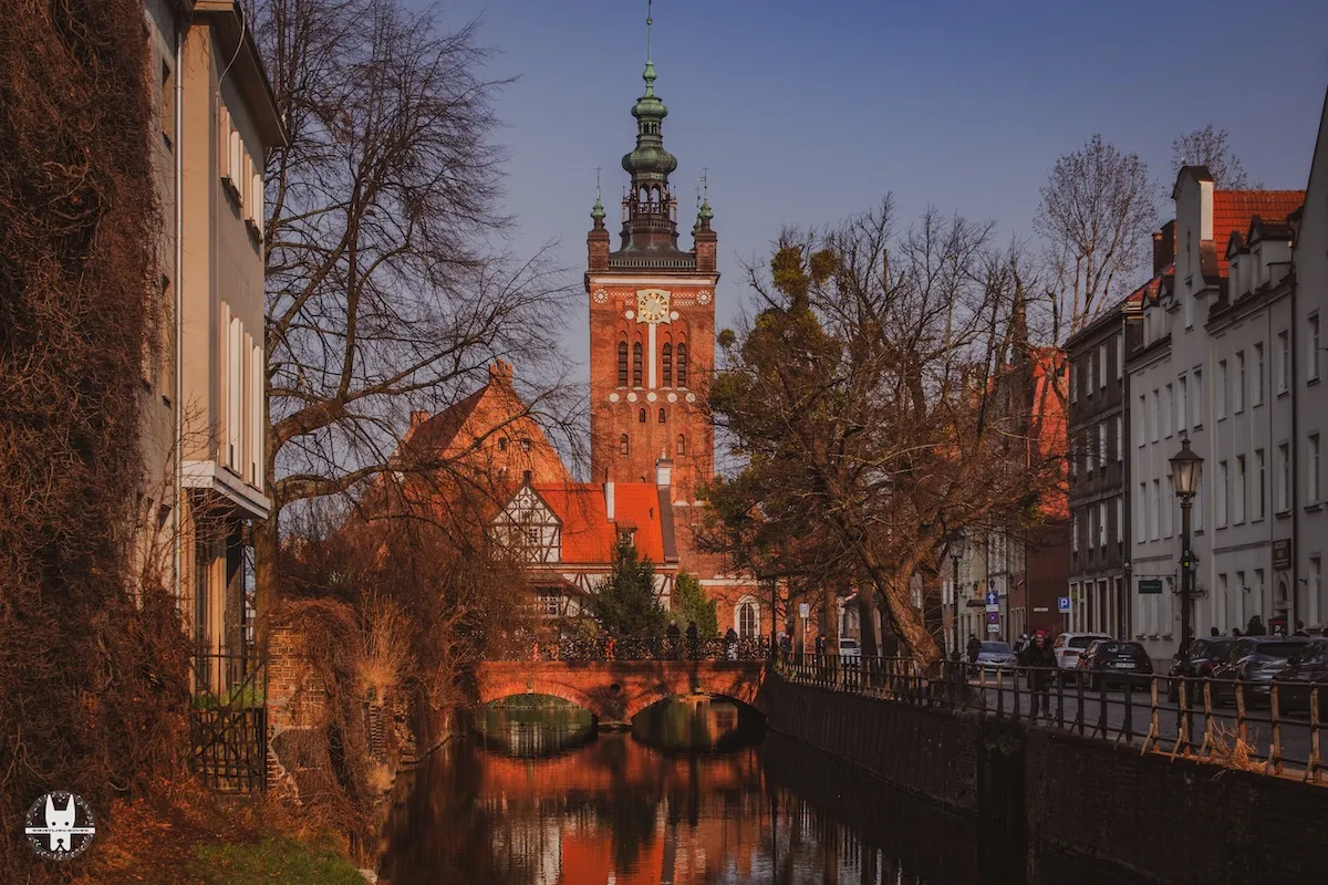 The beautiful canal view of Gdansk Old Town