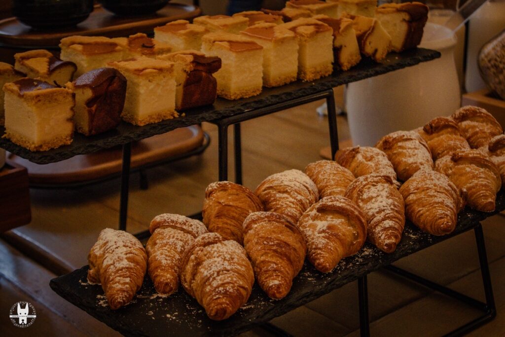 Sernik and croissant in the Art Hotel in Wrocław Poland