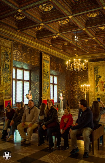 Tourists inside Wawel Castle Krakow