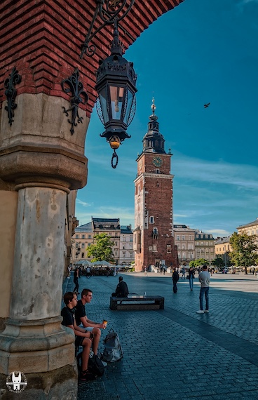 Old Town Kraków market square during summer tour