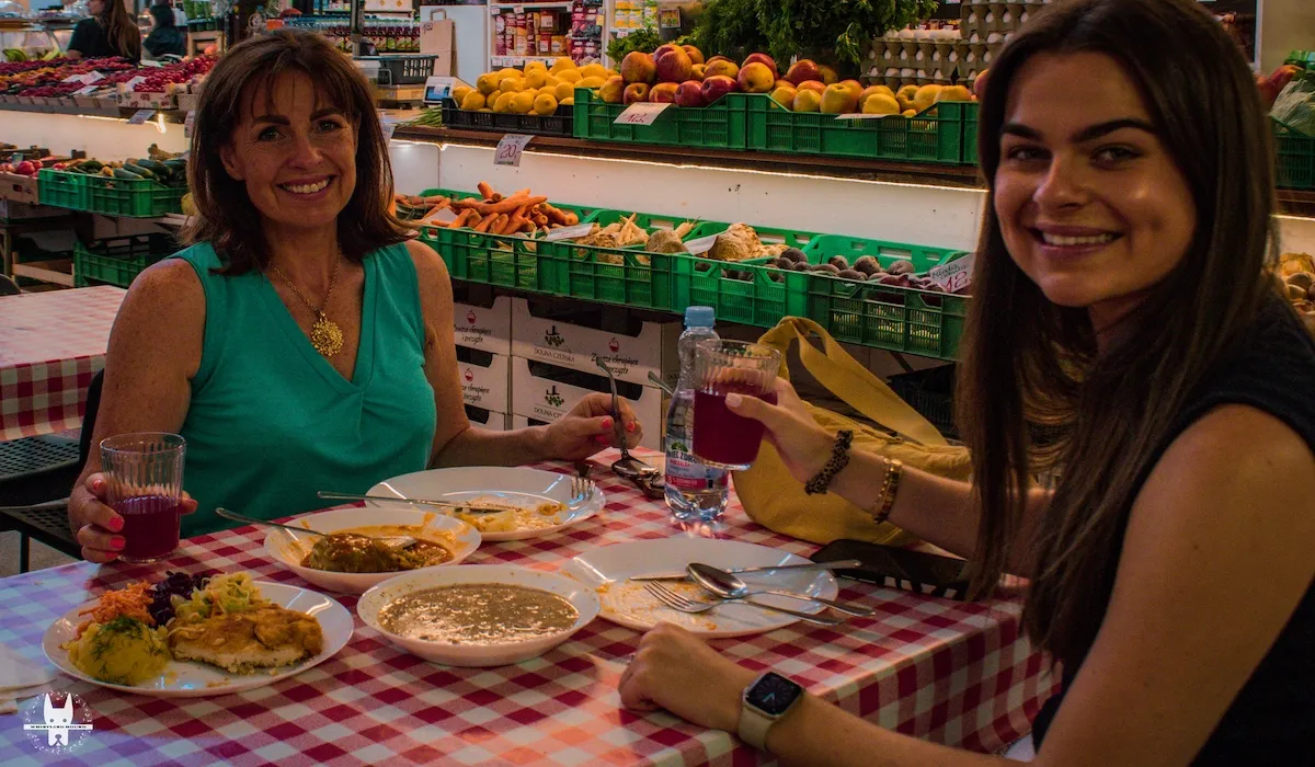 British tourists tasting local polish cuisine during Wrocław food tasting tour