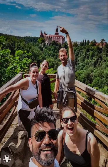 With tourists on a Ksiaz Castle day trip from Wrocław
