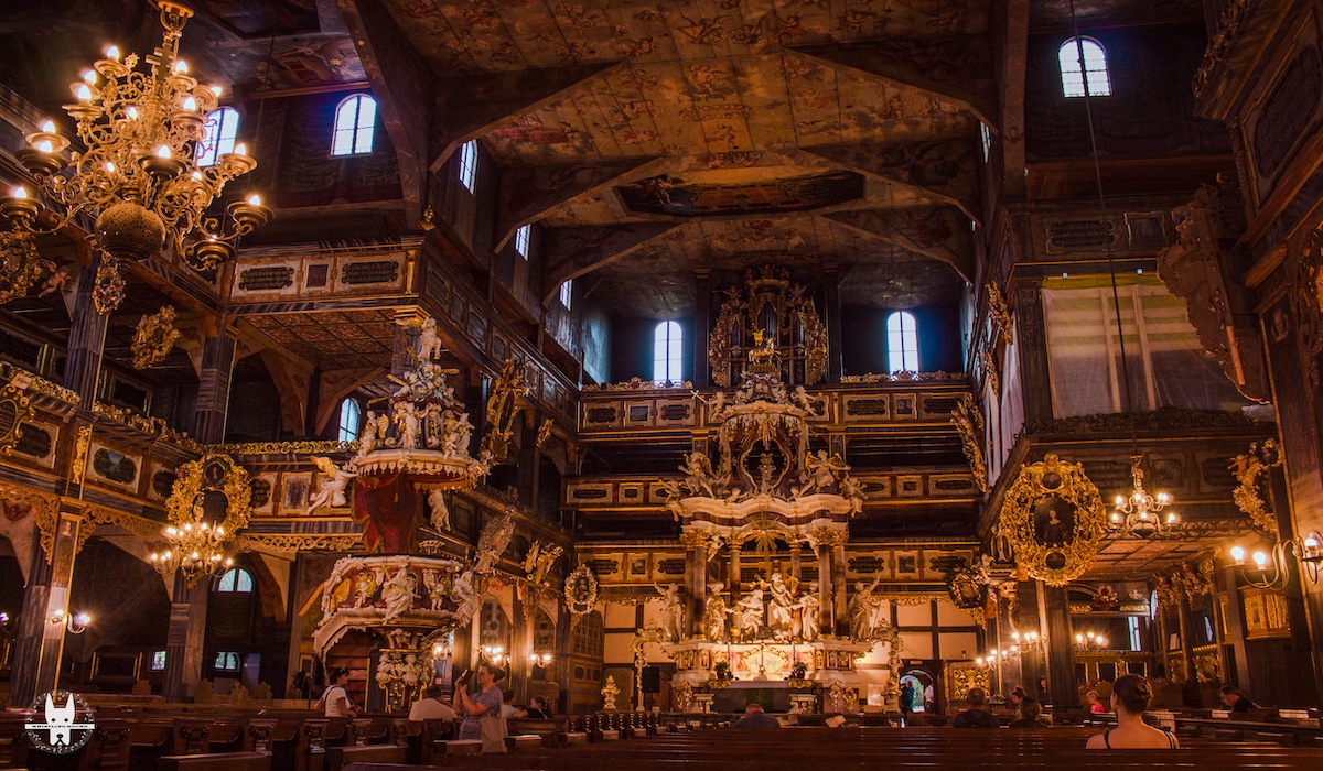 The Baroque interiors of Church of Peace Swidnica on day trip from Wrocław