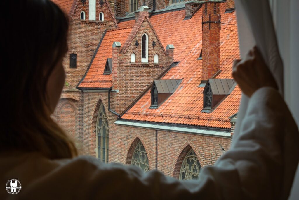 window view from the bedrroom of Art Hotel Wrocław Apartment