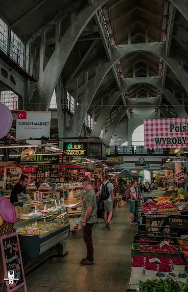 Interiors of Hala Targowa in Wroclaw