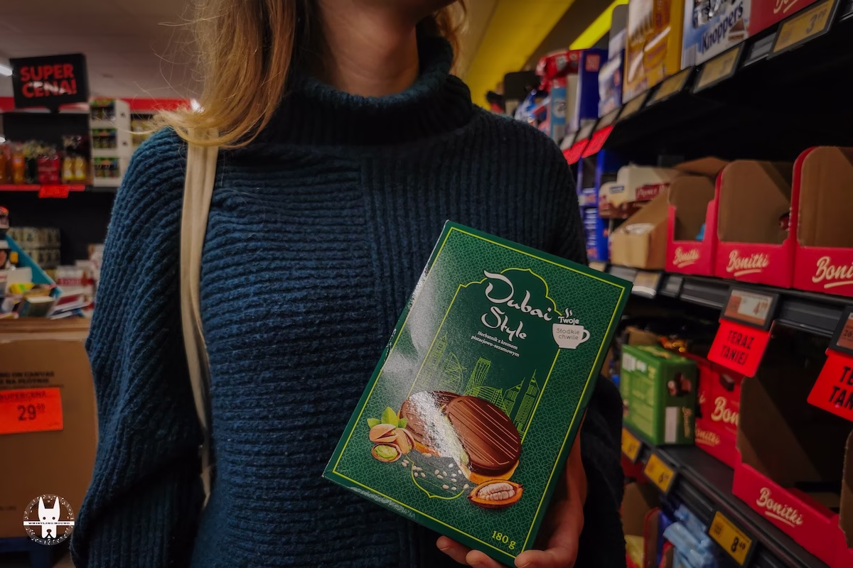 Buying Dubai Chocolate in Biedronka in Poland